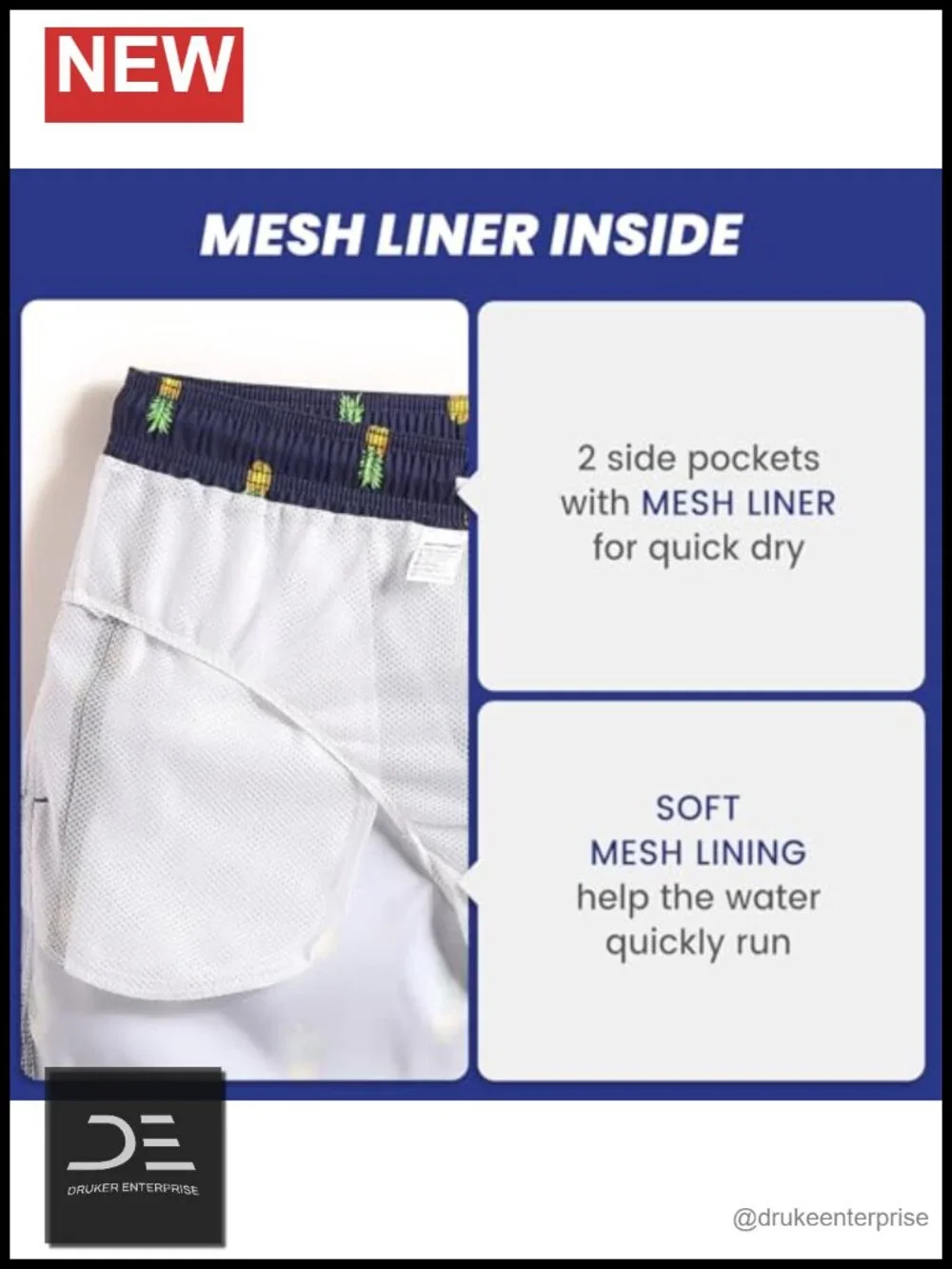 Men's Quick Dry Swim Trunks with Pockets 7 Inch